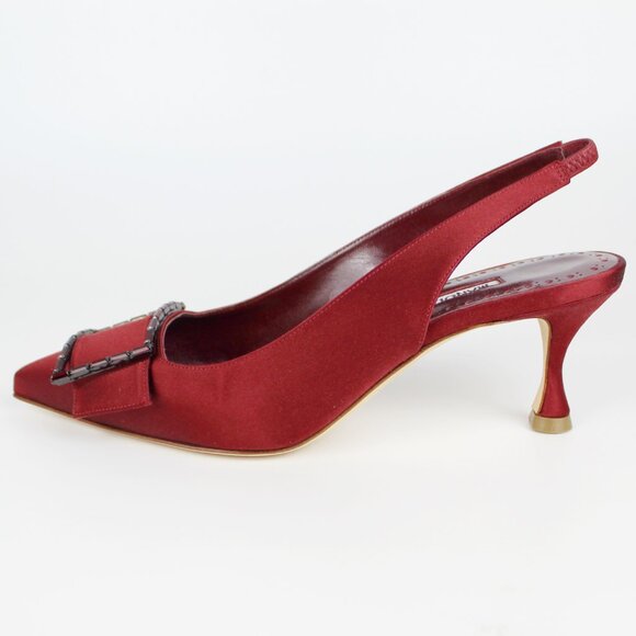 NEW MANOLO BLAHNIK Satin Slingback Pumps - Picture 5 of 12